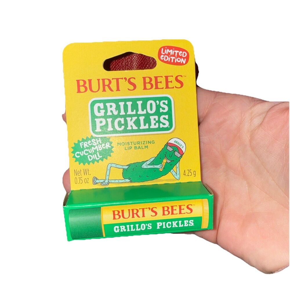 Burt's Bees x Grillo's Pickles Moisturizing Hydrating Lip Balm, 0.15 oz